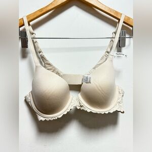 Aerie Cream Lace Trim Bra 34B
